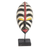 Máscara de madera africana - Máscara de madera de sésé africano a rayas con soporte