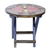 Wood and aluminium folding table, 'Blue Flamingo' - Handcrafted Blue Flamingo Sese Wood Folding Table