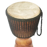 Wood djembe drum, 'Giant of the Forest' - Wood Djembe Drum with Giraffe Hand-Carved Motifs from Ghana