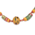 Glasperlen-Anhänger-Halskette, „Oyerepa“ – handgefertigte, lebendige Glasperlen-Anhänger-Halskette aus Ghana