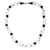 Glass beaded necklace, 'Black and White Grace' - Floral Recycled Glass Beaded Necklace in Black and White