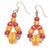 Glass beaded dangle earrings, 'Oyerepa' - Handcrafted Orange Glass Beaded Dangle Earrings from Ghana