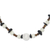 Agate beaded necklace, 'Dark Salvation' - Agate and Glass Beaded Necklace with Eco-Friendly Accents