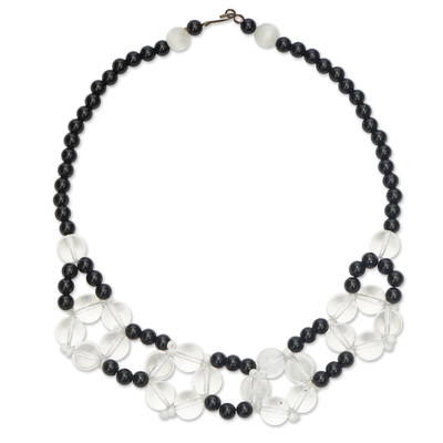 Eco-Friendly Beaded Statement Necklace with Floral Motifs