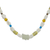 Glass beaded necklace, 'Eco Guardian' - Cat's Eye and Tiger's Eye Beaded Necklace Crafted in Ghana