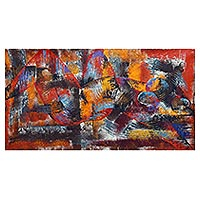 'Rendición' - Acrílico ghanés sobre lienzo Pintura cubista de una mujer