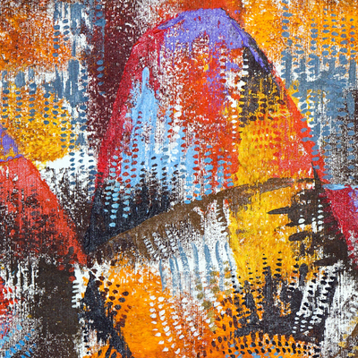 Kapitulation – Ghanaische Acryl auf Leinwand kubistische Malerei einer Frau