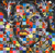 Fokus - Ungestrecktes signiertes Acrylgemälde mit Mosaik-Muster