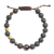 Tiger's eye and recycled glass beaded bracelet, 'Sedi' - Unisex Tiger's Eye and Recycled Glass Beaded Bracelet