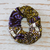 Cotton scrunchies, 'Speckled Duo' (pair) - Elastic Cotton Scrunchies in Purple and Yellow Tones (Pair)