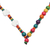 Eco-friendly beaded necklace, 'Rainbow Petals' - Sese Wood and Recycled Plastic Beaded Necklace with Flowers