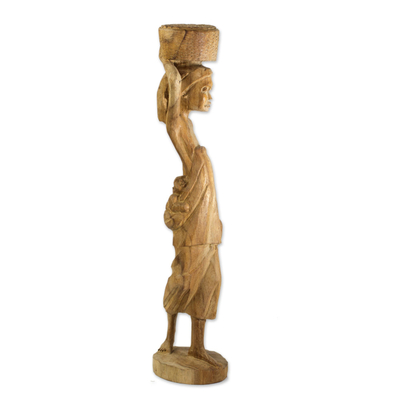 Escultura de ébano - Escultura cultural artesanal en madera.