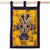 Cotton wall hanging, 'Grateful Visage' - Hand-Painted Yellow Cotton Wall Hanging of African Mask