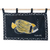 Cotton wall hanging, 'Night Bubbles' - Handcrafted Cotton Wall Hanging of Fish in Black and Yellow