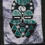 Cotton wall hanging, 'Green Silence' - Cotton Wall Hanging of African Mask in a Cool Palette