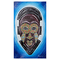 'Good Grace' - Acrylic on Canvas African Mask Impressionist Painting