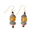 Glass beaded dangle earrings, 'Ecological Glory' - Eco-Friendly Recycled Glass Beaded Dangle Earrings thumbail