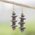 Wood beaded dangle earrings, 'Forest Milestones' - Handcrafted Sese Wood Beaded Dangle Earrings from Ghana (image 2) thumbail
