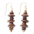 Wood beaded dangle earrings, 'Forest Milestones' - Handcrafted Sese Wood Beaded Dangle Earrings from Ghana thumbail