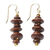Wood beaded dangle earrings, 'Forest Milestones' - Handcrafted Sese Wood Beaded Dangle Earrings from Ghana (image 2b) thumbail