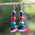 Wood beaded dangle earrings, 'Purple Style' - Colorful Coconut Shell and Wood Beaded Dangle Earrings (image 2) thumbail