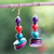 Wood beaded dangle earrings, 'Purple Style' - Colorful Coconut Shell and Wood Beaded Dangle Earrings (image 2b) thumbail