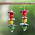 Wood beaded dangle earrings, 'Lights of Joy' - Handcrafted Coconut Shell and Wood Beaded Dangle Earrings (image 2b) thumbail