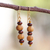 Wood beaded dangle earrings, 'Yaba' - Handcrafted Sese Wood Beaded Dangle Earrings from Ghana