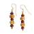 Wood beaded dangle earrings, 'Yaba' - Handcrafted Sese Wood Beaded Dangle Earrings from Ghana