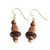 Wood beaded dangle earrings, 'Wooden Garden' - Floral Sese Wood Beaded Dangle Earrings from Ghana