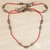 Halskette aus recycelten Glas- und Kunststoffperlen - Handgefertigte Halskette aus roten Glas- und Kunststoffperlen