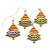 Cotton ornaments, 'Forest Party' (set of 4) - Set of 4 Handcrafted Eco-Friendly Tree-Shaped Ornaments