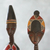 Handbestickte Holzskulpturen (2er-Set) - Set mit 2 handgefertigten Skulpturen aus Sese-Holzperlen aus Ghana