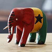 Sese wood figurine, 'Ghanaian Elephant'