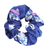 Cotton scrunchie, 'Sea Flower' - Patterned Blue Cotton Scrunchie Crafted in Ghana