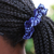 Cotton scrunchies, 'Thankful Indigo' (pair) - Pair of Indigo and White Patterned Cotton Scrunchies