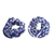 Cotton scrunchies, 'Thankful Indigo' (pair) - Pair of Indigo and White Patterned Cotton Scrunchies