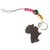 Wood key chain, 'Homeland Amulet' - Handcrafted Ebony Wood Africa Key Chain from Ghana