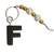 Schlüsselanhänger aus recyceltem Ebenholz mit Perlen - Umweltfreundlicher Perlen-Schlüsselanhänger aus Ebenholz mit dem Buchstaben F