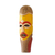 African wood mask, 'Tikro' - Handcrafted Yellow and Red African Sese Wood Mask