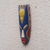 African wood mask, 'Tutu Ni Ba' - Hand-Painted Yellow and Blue African Mask with Bird Detail