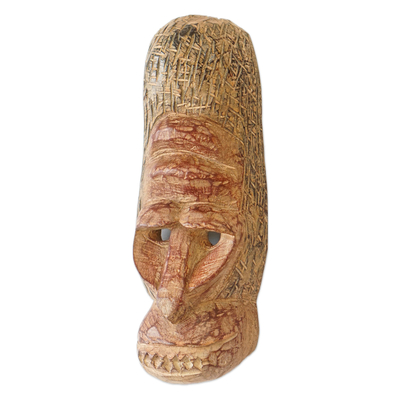 Máscara de madera africana - Máscara de madera de sese africana con forma de gorila hecha a mano