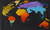 'Mapa mundial en colores' - Pintura acrílica del mapa mundial en colores de Ghana