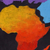 'Weltkarte in Farben' - Acrylmalerei der Weltkarte in Farben aus Ghana