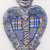 Escultura de pared de fibra de vidrio, 'Love Union' - Escultura de pared de fibra de vidrio en forma de corazón con acento Kente
