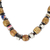 Halskette aus recycelten Kunststoff- und Holzperlen - Umweltfreundliche Halskette mit floralen Sese-Holzperlen aus Ghana