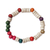 Wood beaded stretch bracelet, 'Joyful People' - Handcrafted colourful Sese Wood Beaded Stretch Bracelet