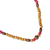 Tiger's eye and wood beaded necklace, 'Fuchsia Confidence' - Fuchsia and Brown Sese Wood Beaded Necklace with Tiger's Eye