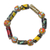 Recycled glass beaded stretch bracelet, 'Amenuveve' - Colorful Recycled Glass Beaded Stretch Bracelet from Ghana
