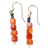 Recycled glass beaded dangle earrings, 'Unique Sunset' - Recycled Glass Beaded Dangle Earrings in Warm and Dark Hues